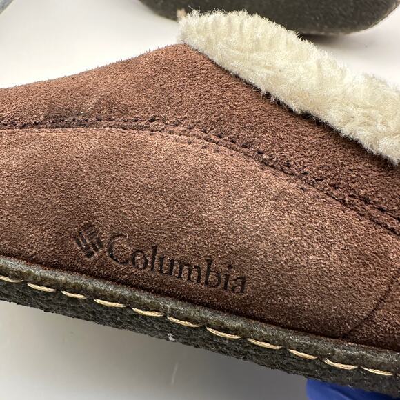 COLUMBIA Men's 7 Brown Sherpa Fur Clog Suede - Picture 3 of 6